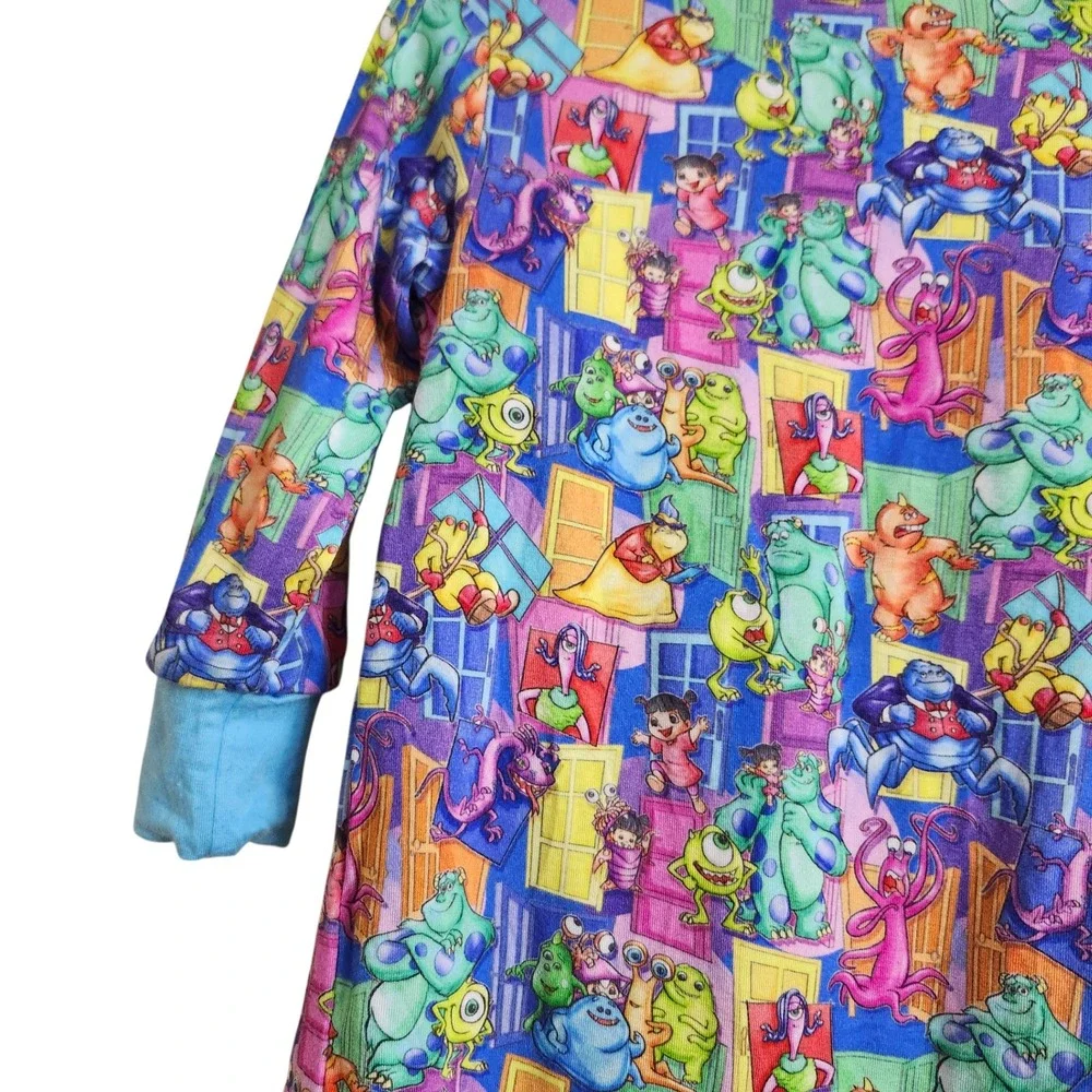 MONSTERS INC Size 12-18M Bamboo‎ Pajama Set Long Sleeve Pants Blue Soft Unisex